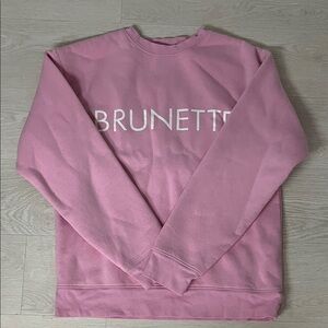 Brunette The Label Pink Crewneck Sweatshirt - Logo Pullover